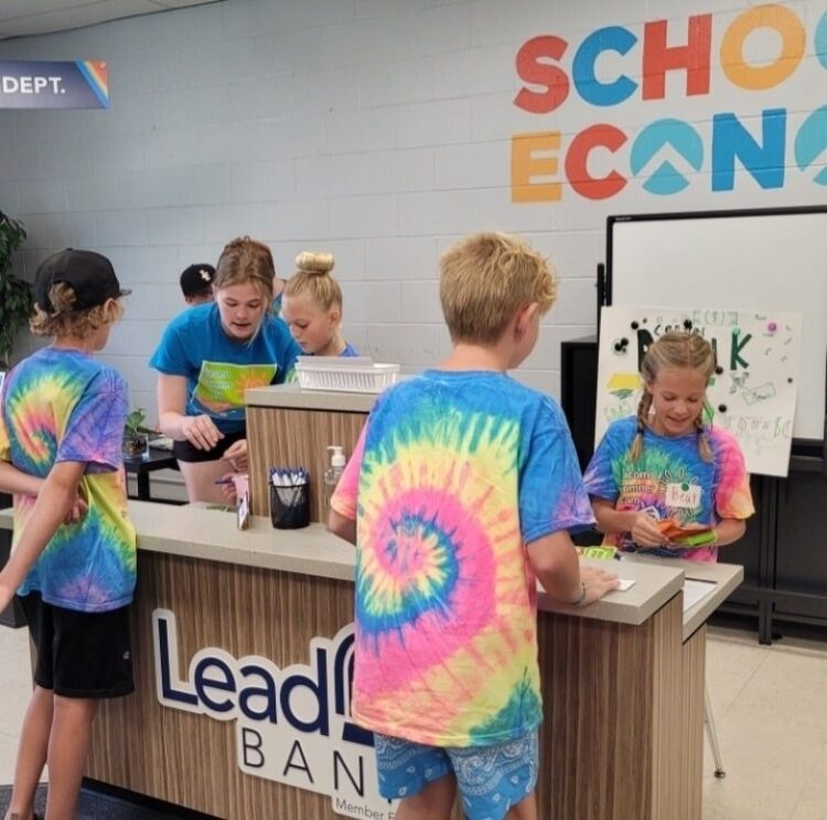 children learning by